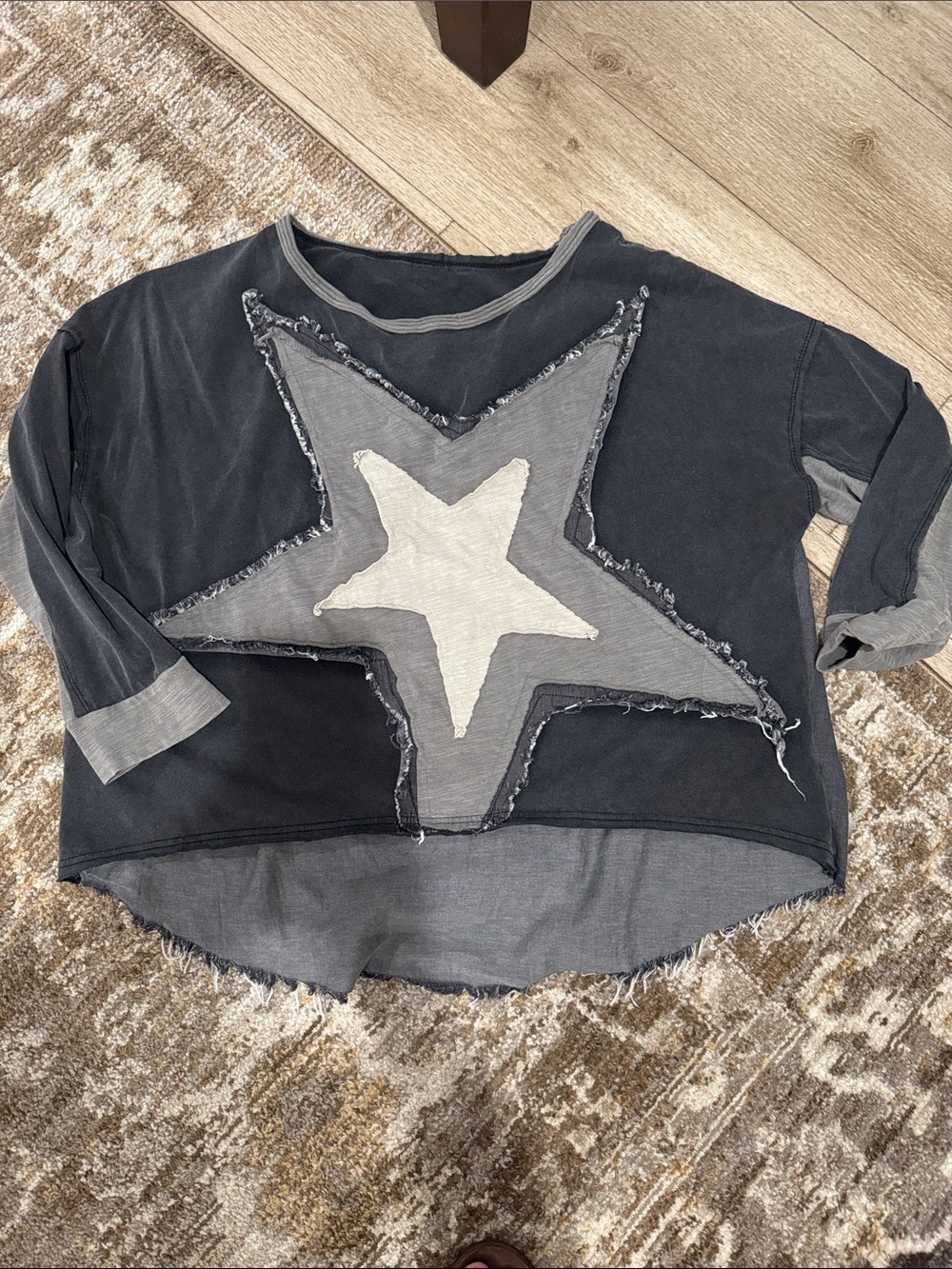SHEIN high low slub shirt